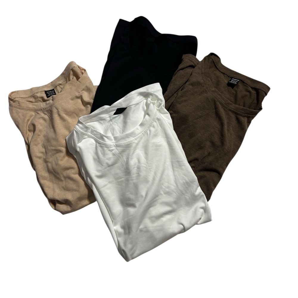 SHEIN Set of 4 Crew Neck Tees